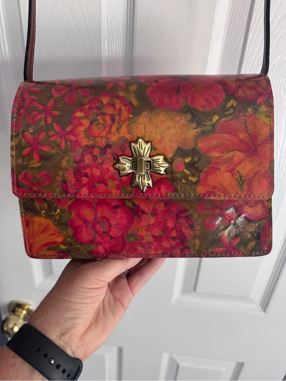 🆕 Patricia Nash Leather Crossbody Floral Oil Painting Consilina Purse - Picture 8 of 14